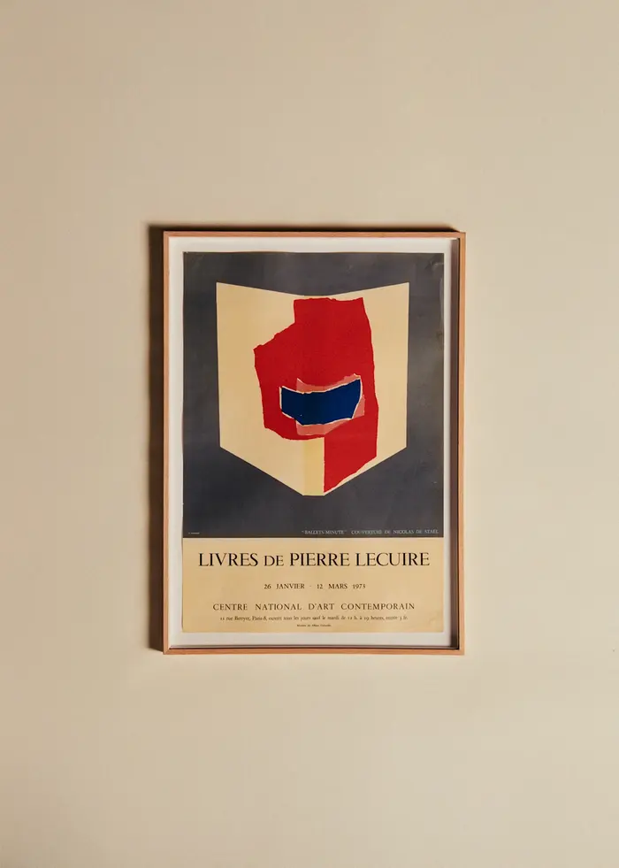 Affiche Centre National d'Art contemporain, Livres de Pierre Lecuire, 1973 - 50 x 70 cm