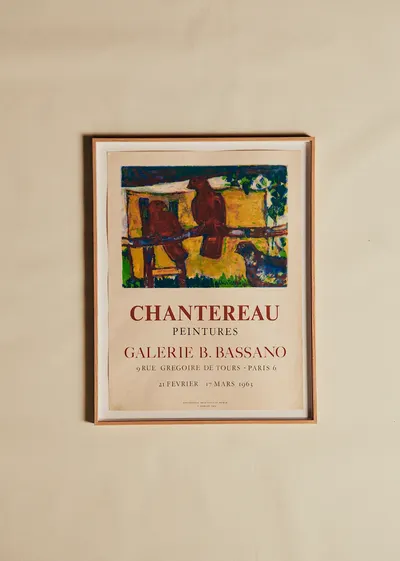Affiche Galerie Bassano, Chantereau, 1963 - 57 x 73,5 cm
