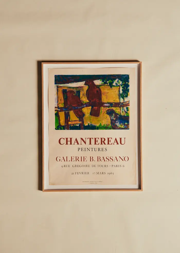 Affiche Galerie Bassano, Chantereau, 1963 - 57 x 73,5 cm