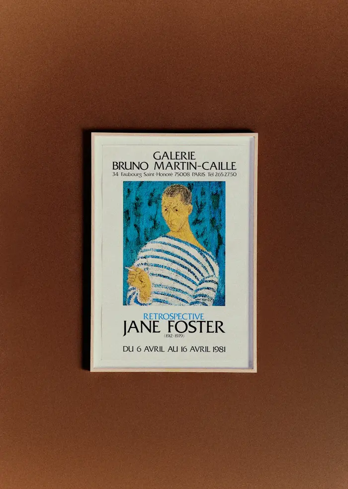 Affiche Galerie Bruno Martin-Caille, Rétrospective Jane Foster, 1981 - 48,5 x 69,5 cm