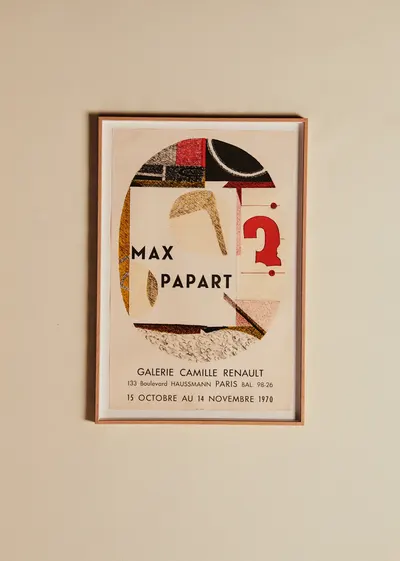 Affiche Galerie Camille Renault, Max Papart, 1970 - 53,5 x 78,5 cm