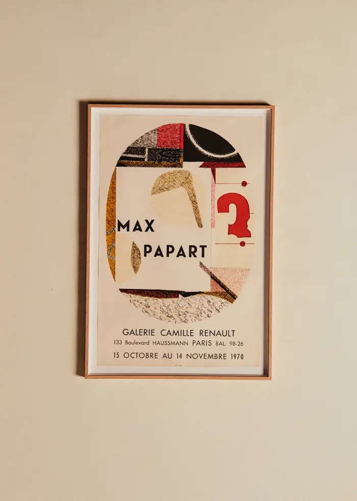 Affiche Galerie Camille Renault, Max Papart, 1970 - 53,5 x 78,5 cm