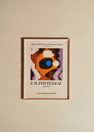 Affiche Galerie Frêre, J-M Fonteneau, 1971 - 50,5 x 66,5 cm