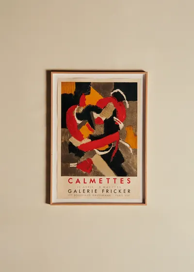 Affiche Galerie Fricker, Calmettes, 1956 - 51 x 70,5cm