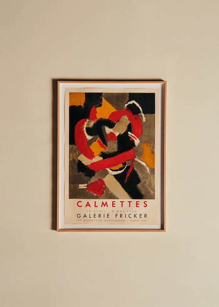 Affiche Galerie Fricker, Calmettes, 1956 - 51 x 70,5cm