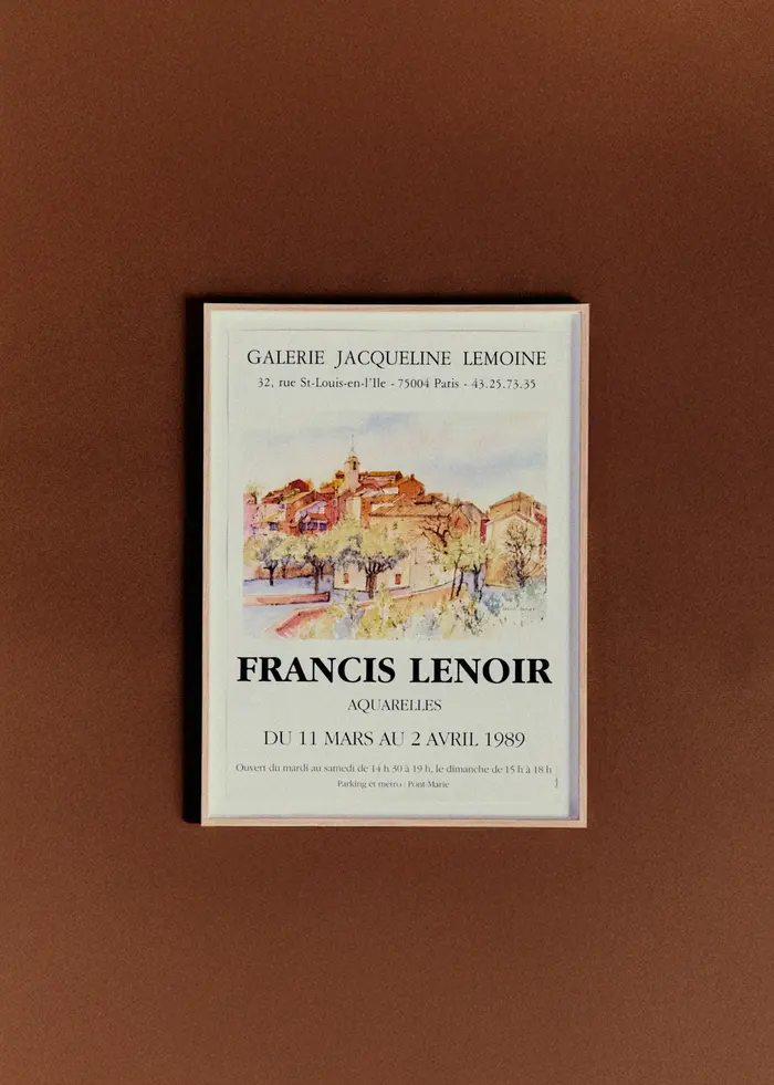 Affiche Galerie Jacqueline Lemoine, Francis Lenoir, 1989 - 50,5 x 68,5 cm
