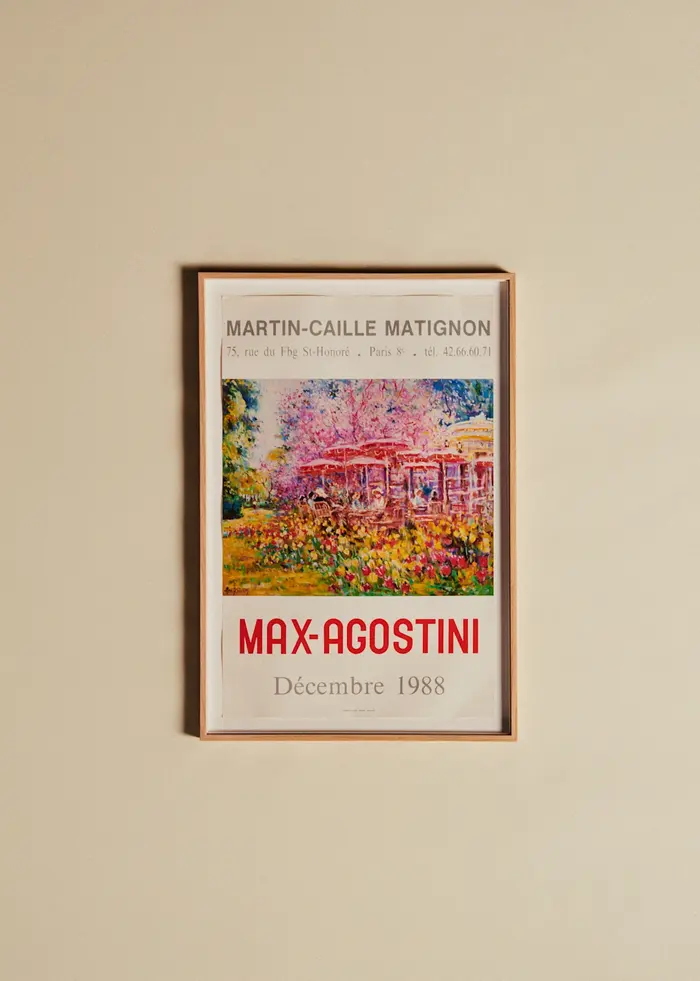 Affiche Galerie Martin-Caille Matignon, Max Agostini, 1988 - 46,5 x 68,5 cm