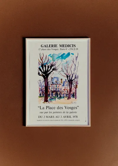 Affiche Galerie Medicis, La place des Vosges, 1978 - 55,5 x 75,5 cm