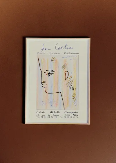 Affiche Galerie Michelle Champetier, Jean Cocteau - 56,5 x 75,5 cm