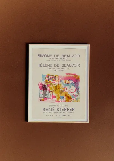 Affiche Librairie-galerie René Kieffer, Hélène de Beauvoir, 1967 - 54,5 x 69 cm
