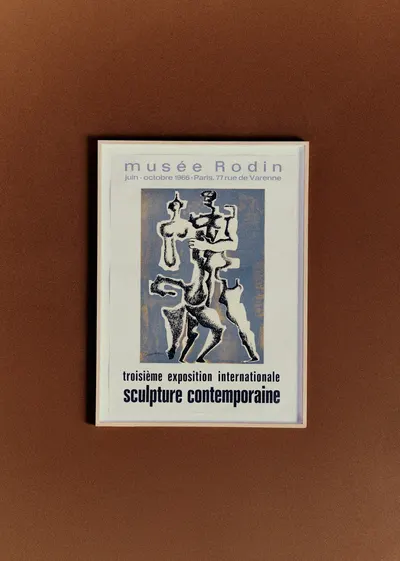 Affiche Musée Rodin, Troisème exposition internationale sculpture contemporaine, 1966 - 53,5 x 72,5 cm