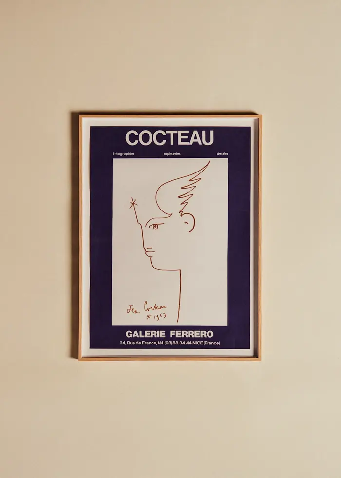 Affiches Affiche Galerie Ferrero, Cocteau - 55 x 74 cm
