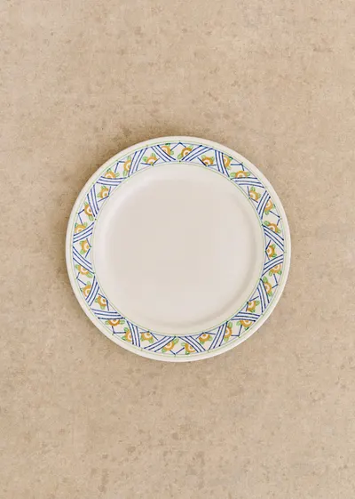 Assiettes Anciennes., Fresque - Lot de 4 assiettes plates - Décor n°23