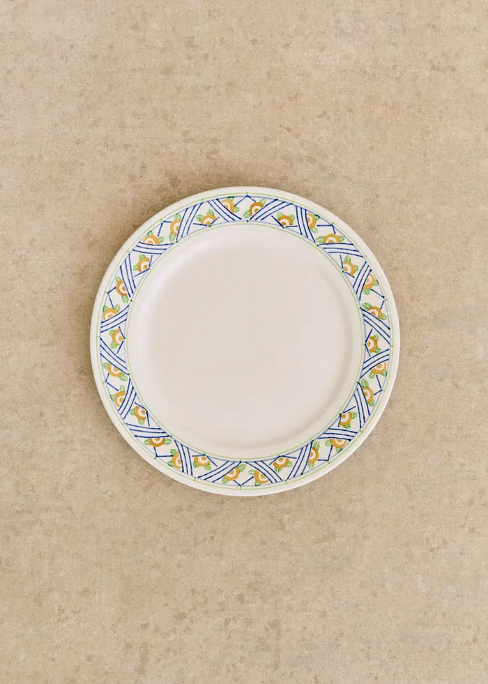 Assiettes Anciennes., Fresque - Lot de 4 assiettes plates - Décor n°23