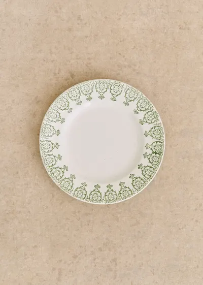 Assiettes Anciennes., Fresque - Lot de 5 assiettes plates - Décor n°17