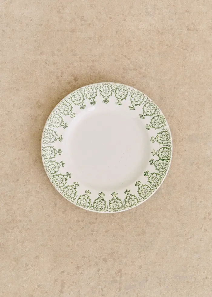 Assiettes Anciennes., Fresque - Lot de 5 assiettes plates - Décor n°17