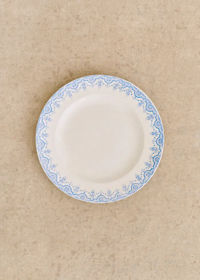 Assiettes Anciennes., Fresque - Lot de 5 assiettes plates - Décor n°18