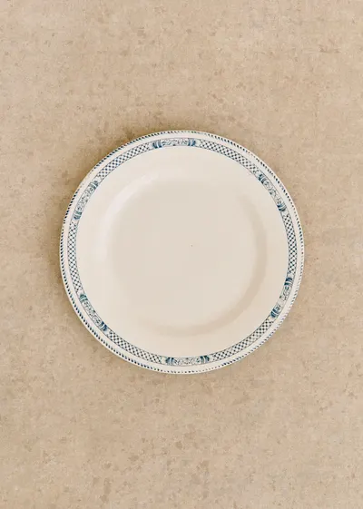 Assiettes Anciennes., Fresque - Lot de 5 assiettes plates - Décor n°24