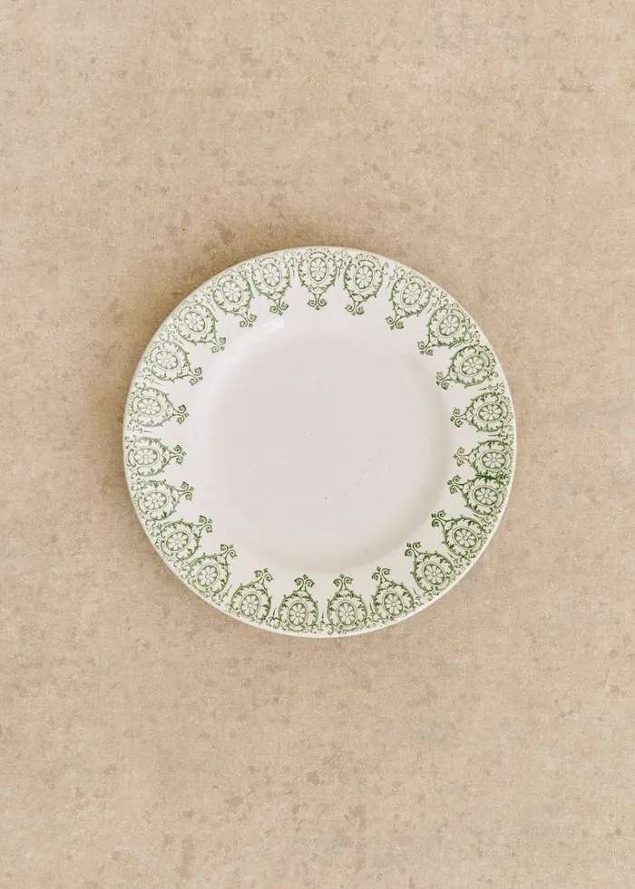 Assiettes Anciennes., Fresque - Lot de 6 assiettes plates - Décor n°17