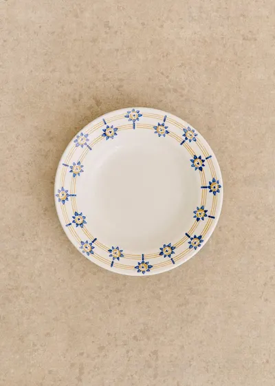 Assiettes creuses anciennes, Fresque - Lot de 4 assiettes creuses - Décor n°14