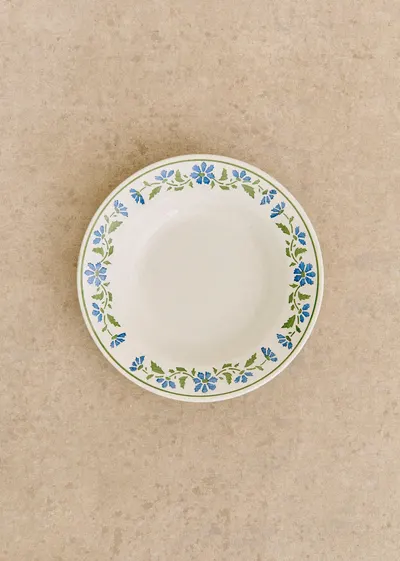 Assiettes creuses anciennes, Fresque - Lot de 6 assiettes creuses - Décor n°12