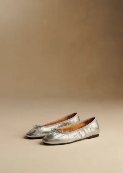 Ballerines Low Agathe - Argent Plissé