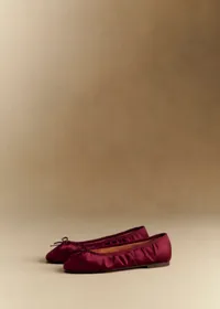 Ballerines Low Agathe - Bordeaux Satin Plissé — view 3