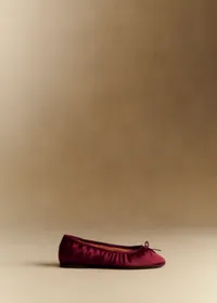 Ballerines Low Agathe - Bordeaux Satin Plissé — view 4