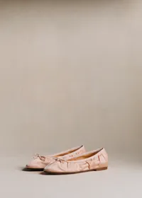 Ballerines Low Agathe - Rose Pâle Satin Plissé — view 2