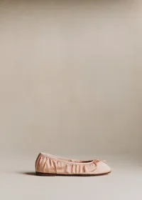 Ballerines Low Agathe - Rose Pâle Satin Plissé — view 3