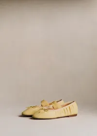 Ballerines Low Amélie - Jaune Lisse Plissé Élastique — view 2