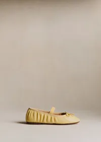 Ballerines Low Amélie - Jaune Lisse Plissé Élastique — view 3