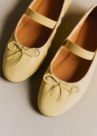 Ballerines Low Amélie - Jaune Lisse Plissé Élastique — view 4