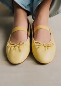 Ballerines Low Amélie - Jaune Lisse Plissé Élastique — view 5