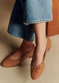 Ballerines Low Anya - Camel Lisse Tressé — view 2