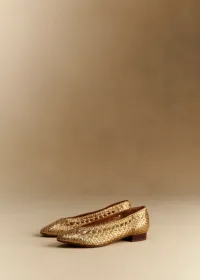 Ballerines Low Anya - Doré Lisse Tressé — view 5