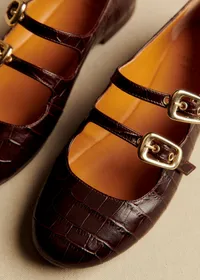 Ballerines Low Clélia - Choco Croco — view 4