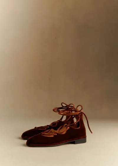 Ballerines Low Leocadie - Brique Velours