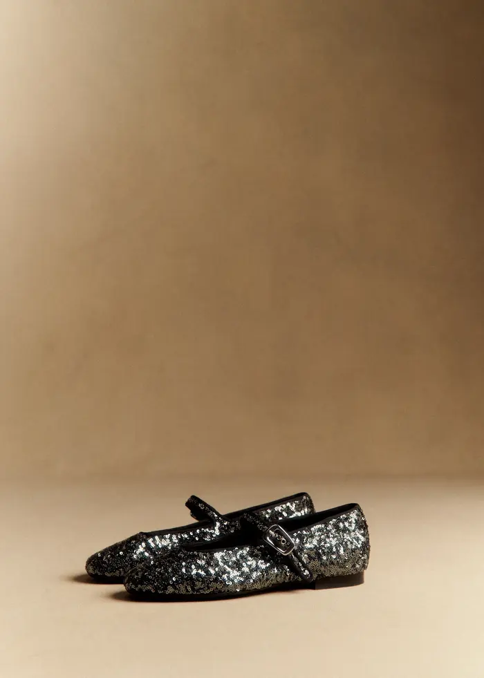 Ballerines Low Valentin - Anthracite Sequins