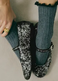 Ballerines Low Valentin - Anthracite Sequins — view 5