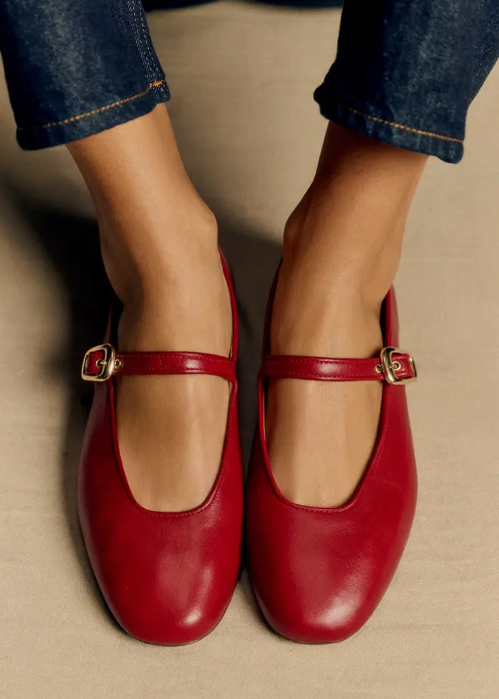Ballerines Low Valentin - Rouge Lisse