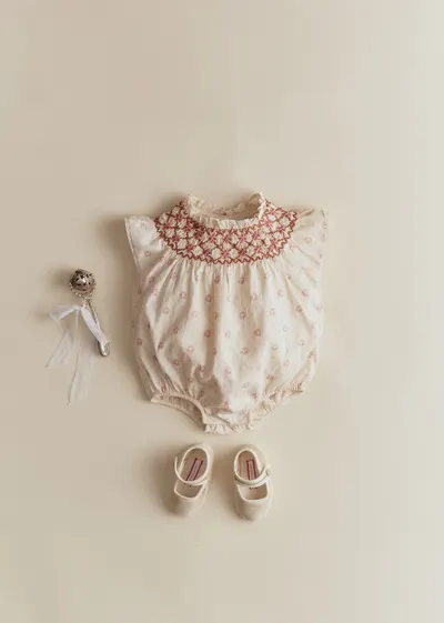 Barboteuse Mathilde - Imprimé Mini Roses