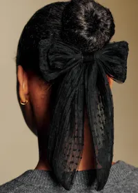 Barrette Noeud - Plumetis Noir — view 2