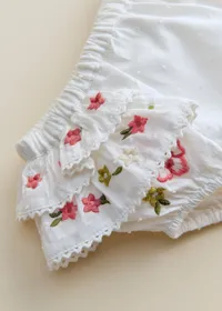 Bloomer Clélia - Broderie Contrastée Tricolore Fond Ecru — view 2