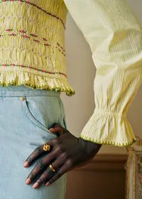 Blouse Adam - Rayures Jaune / Blanc — view 4