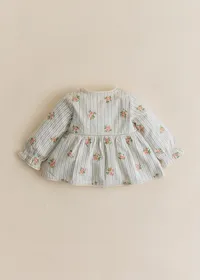 Blouse Adèle - Rayures Broderies Fleurs — view 2