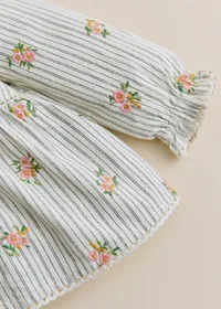 Blouse Adèle - Rayures Broderies Fleurs — view 3
