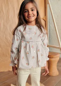 Blouse Adèle - Rayures Broderies Fleurs — view 2