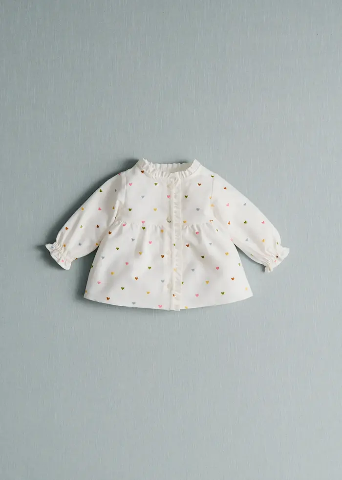 Blouse Adeline - Blanc / Broderies Multico