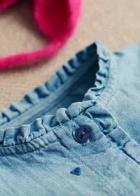 Blouse Adeline - Chambray Coeur Brodé Marine — view 3